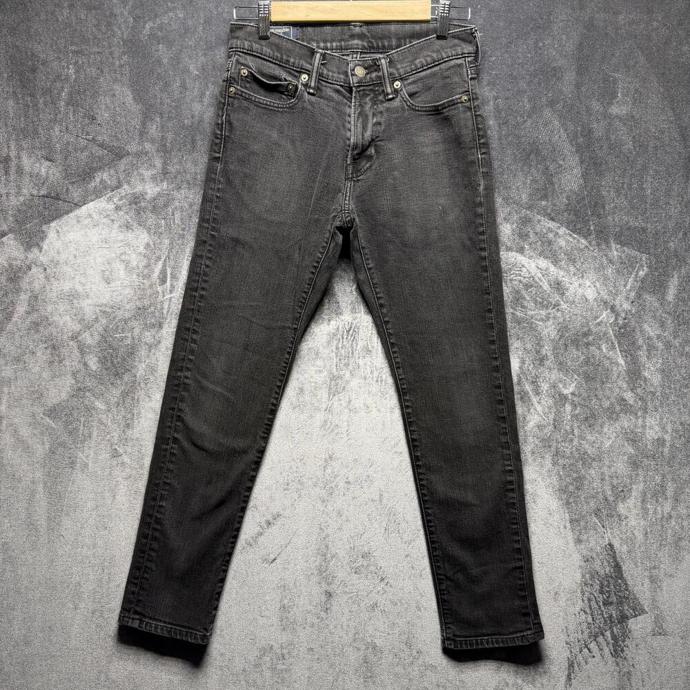 Abercrombie & Fitch Jeans Mens 28x30 Gray Slim Skinny Stretch Denim Langdon